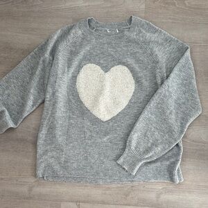Gray Heart Sweater
